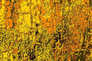 Kırmızı sarı ve siyah renkli kirli duvar, desenli arka plan.