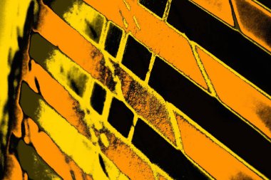 Kırmızı sarı ve siyah renkli kirli duvar, desenli arka plan.