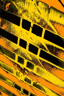 Kırmızı sarı ve siyah renkli kirli duvar, desenli arka plan.