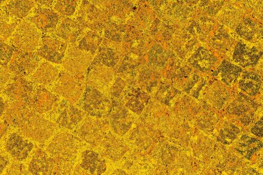 Kırmızı sarı ve siyah renkli kirli duvar, desenli arka plan.