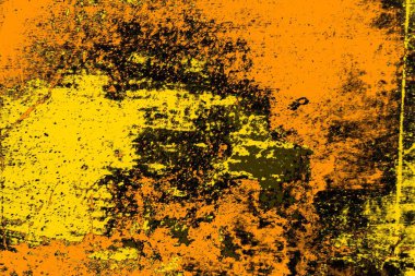 Kırmızı sarı ve siyah renkli kirli duvar, desenli arka plan.