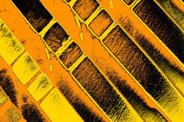 Kırmızı sarı ve siyah renkli kirli duvar, desenli arka plan.