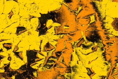 Kırmızı sarı ve siyah renkli kirli duvar, desenli arka plan.