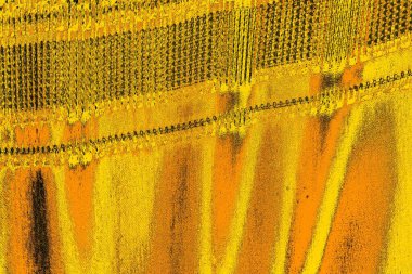 Kırmızı sarı ve siyah renkli kirli duvar, desenli arka plan.