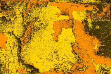 Kırmızı sarı ve siyah renkli kirli duvar, desenli arka plan.