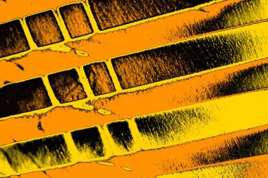 Kırmızı sarı ve siyah renkli kirli duvar, desenli arka plan.