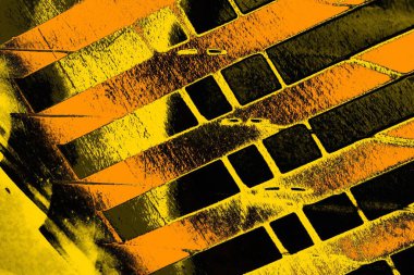 Kırmızı sarı ve siyah renkli kirli duvar, desenli arka plan.