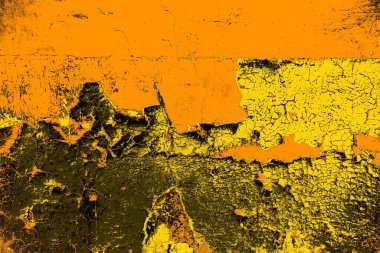 Kırmızı sarı ve siyah renkli kirli duvar, desenli arka plan.