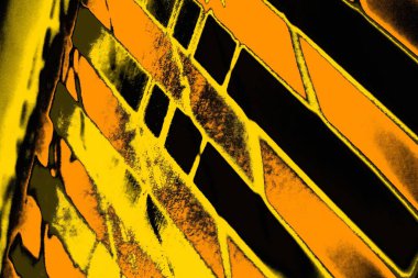 Kırmızı sarı ve siyah renkli kirli duvar, desenli arka plan.