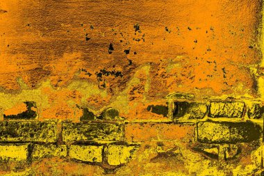 Kırmızı sarı ve siyah renkli kirli duvar, desenli arka plan.