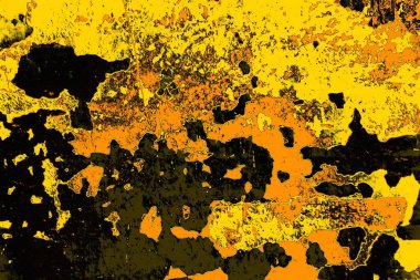 Kırmızı sarı ve siyah renkli kirli duvar, desenli arka plan.