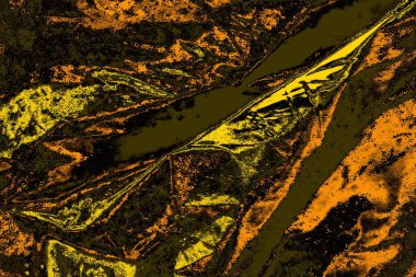 Kırmızı sarı ve siyah renkli kirli duvar, desenli arka plan.