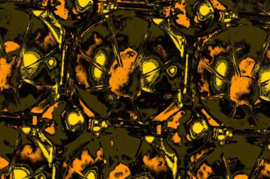 Kırmızı sarı ve siyah renkli kirli duvar, desenli arka plan.