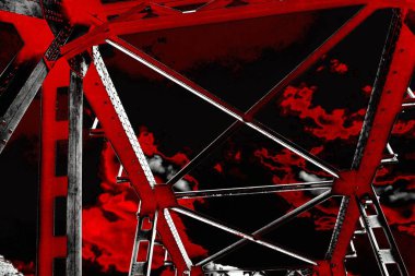 Kırmızı ve siyah renkli grungy duvar, desenli arka plan