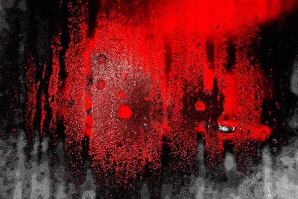 Crimson Red Black Colored Grungy Wall Textured Background — Stock Photo, Image