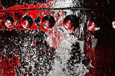 Kırmızı ve siyah renkli grungy duvar, desenli arka plan