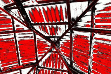 Kırmızı ve siyah renkli grungy duvar, desenli arka plan