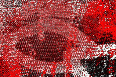 Kırmızı ve siyah renkli grungy duvar, desenli arka plan