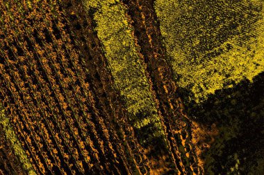 Kırmızı sarı ve siyah renkli kirli duvar, desenli arka plan.