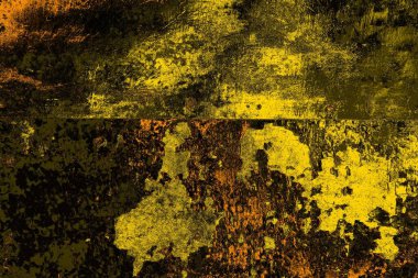 Kırmızı sarı ve siyah renkli kirli duvar, desenli arka plan.