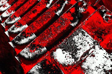 Kırmızı ve siyah renkli grungy duvar, desenli arka plan