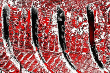 Kırmızı ve siyah renkli grungy duvar, desenli arka plan