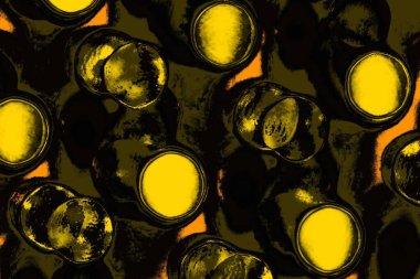 Kırmızı sarı ve siyah renkli kirli duvar, desenli arka plan.