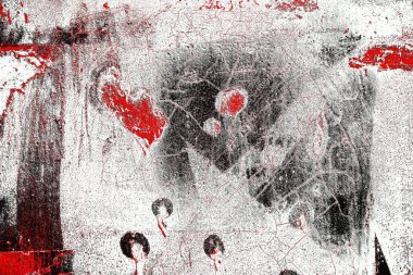 Kırmızı ve siyah renkli grungy duvar, desenli arka plan