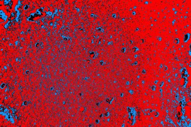 Kırmızı ve mavi renkli, soyut, esmer, pejmürde bir doku. Grunge arkaplanı, metin veya reklam için boşluk resmini kopyala