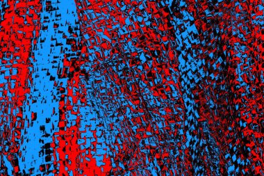 Soyut kırmızı ve mavi renkli pejmürde bir doku. Grunge arkaplanı, metin veya reklam için boşluk resmini kopyala
