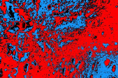 Kırmızı ve mavi renkli, soyut, esmer, pejmürde bir doku. Grunge arkaplanı, metin veya reklam için boşluk resmini kopyala