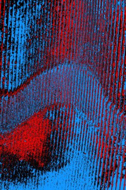 Soyut kırmızı ve mavi renkli pejmürde bir doku. Grunge arkaplanı, metin veya reklam için boşluk resmini kopyala