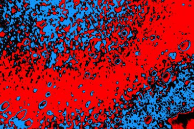 Kırmızı ve mavi renkli, soyut, esmer, pejmürde bir doku. Grunge arkaplanı, metin veya reklam için boşluk resmini kopyala