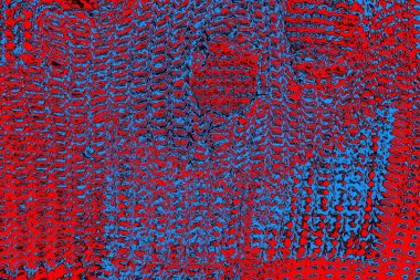 Soyut kırmızı ve mavi renkli pejmürde bir doku. Grunge arkaplanı, metin veya reklam için boşluk resmini kopyala