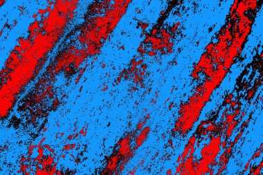 Soyut kırmızı ve mavi renkli pejmürde bir doku. Grunge arkaplanı, metin veya reklam için boşluk resmini kopyala