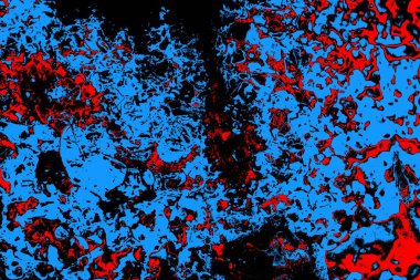 Soyut kırmızı ve mavi renkli pejmürde bir doku. Grunge arkaplanı, metin veya reklam için boşluk resmini kopyala