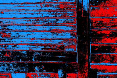 Soyut kırmızı ve mavi renkli pejmürde bir doku. Grunge arkaplanı, metin veya reklam için boşluk resmini kopyala