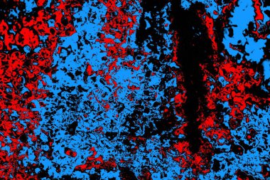 Soyut kırmızı ve mavi renkli pejmürde bir doku. Grunge arkaplanı, metin veya reklam için boşluk resmini kopyala