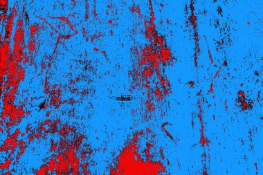 Soyut kırmızı ve mavi renkli pejmürde bir doku. Grunge arkaplanı, metin veya reklam için boşluk resmini kopyala