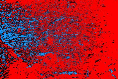 Soyut kırmızı ve mavi renkli pejmürde bir doku. Grunge arkaplanı, metin veya reklam için boşluk resmini kopyala