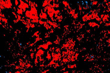 Kırmızı ve mavi renkli, soyut, esmer, pejmürde bir doku. Grunge arkaplanı, metin veya reklam için boşluk resmini kopyala