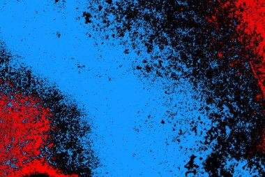 Soyut kırmızı ve mavi renkli pejmürde bir doku. Grunge arkaplanı, metin veya reklam için boşluk resmini kopyala