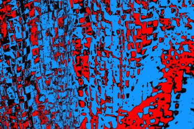 Soyut kırmızı ve mavi renkli pejmürde bir doku. Grunge arkaplanı, metin veya reklam için boşluk resmini kopyala