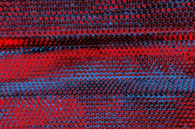 Kırmızı ve mavi renkli, soyut, esmer, pejmürde bir doku. Grunge arkaplanı, metin veya reklam için boşluk resmini kopyala