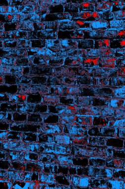 Soyut kırmızı ve mavi renkli pejmürde bir doku. Grunge arkaplanı, metin veya reklam için boşluk resmini kopyala