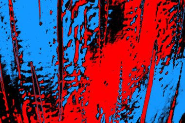 Kırmızı ve mavi renkli, soyut, esmer, pejmürde bir doku. Grunge arkaplanı, metin veya reklam için boşluk resmini kopyala