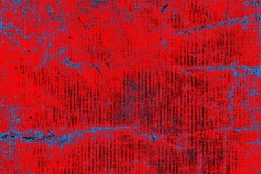 Soyut kırmızı ve mavi renkli pejmürde bir doku. Grunge arkaplanı, metin veya reklam için boşluk resmini kopyala