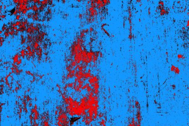 Soyut kırmızı ve mavi renkli pejmürde bir doku. Grunge arkaplanı, metin veya reklam için boşluk resmini kopyala