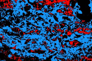 Soyut kırmızı ve mavi renkli pejmürde bir doku. Grunge arkaplanı, metin veya reklam için boşluk resmini kopyala