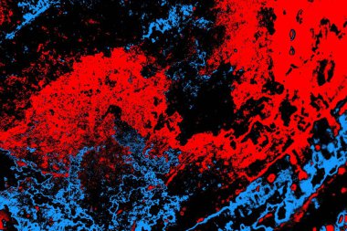 Soyut kırmızı ve mavi renkli pejmürde bir doku. Grunge arkaplanı, metin veya reklam için boşluk resmini kopyala